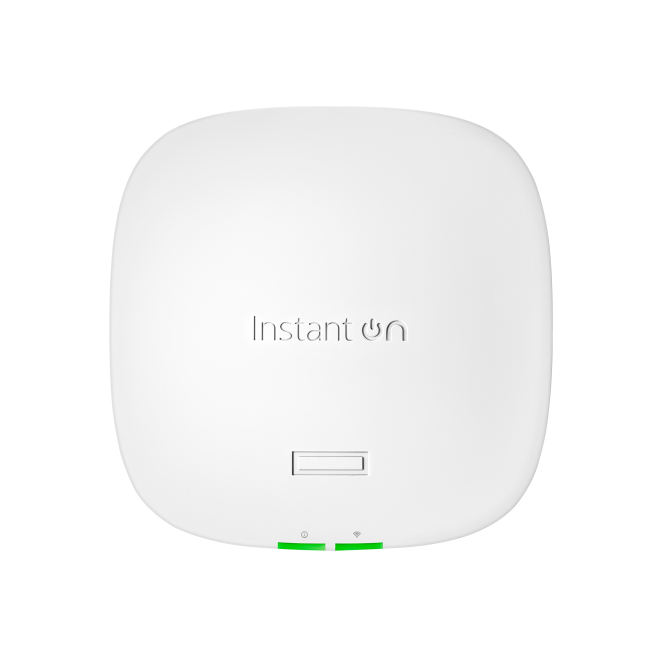 HPE Instant On Access Point Bundle con PSU Tri Band Wi-Fi 6E Imagen del punto de acceso HPE Networking Instant On Bundle con PSU, Radio Dual, Tri Band, 2x2, Wi-Fi 6E, SKU S1T28A