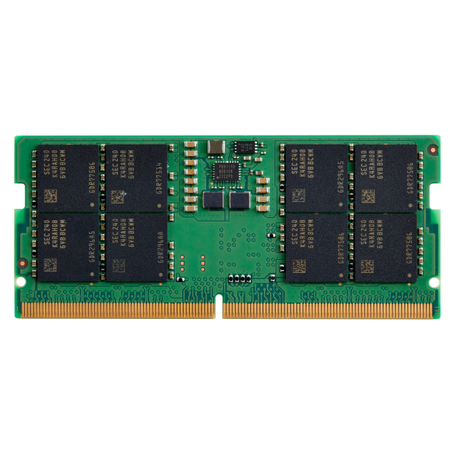 HP Memoria SODIMM 16 GB DDR5 con velocidad de 5600 MHz HP Memoria SODIMM de 16 GB DDR5 5600 MHz, SKU 83P91AA, ideal para mejorar el rendimiento de portátiles