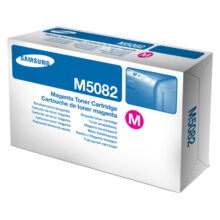 Cartucho de tóner magenta Samsung CLT-M5082S con SKU SU323A, ideal para obtener impresiones de alta calidad en color.