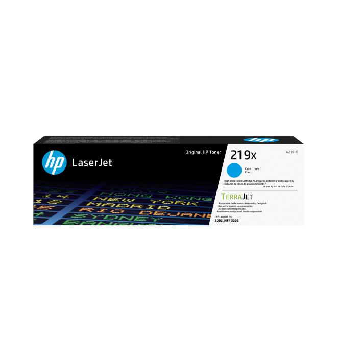HP Tóner Original LaserJet 219X cian de alta capacidad Cartucho de Tóner Original HP LaserJet 219X cian de alta capacidad, SKU W2191X