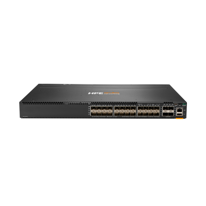 HPE Aruba Switch CX 6300M con 24 puertos SFP+ y 4 puertos SFP56 Imagen del HPE Aruba Networking CX 6300M, un switch con 24 puertos SFP+ y 4 puertos SFP56, SKU JL658A. Ideal para redes avanzadas.