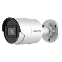 Imagen de la Hikvision DS-2CD2046G2-IU, una cámara de seguridad IP en forma de bala para exterior, con resolución de 2688 x 1520 píxeles y montaje en techo o pared. SKU: DS-2CD2046G2-IU(4mm)(C)