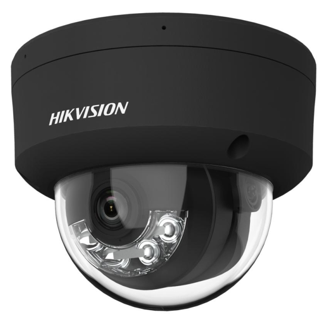 Hikvision Pro Series ColorVu Cámara de seguridad IP exterior con alta resolución Hikvision Pro Series ColorVu, cámara de seguridad IP de bala exterior, 3200 x 1800 pixeles, DS-2CD2167G2H-LISU(2.8mm)/eF/BLACK, adecuada para instalación en techo o pared