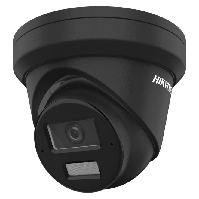 Hikvision Pro Series Cámara IP con AcuSense 2.8mm Negra Hikvision Pro Series con AcuSense, modelo DS-2CD2343G2-LI2U(2.8mm)(BLACK), cámara de seguridad IP para exterior, resolución 2688 x 1520 Pixeles, instalación en techo o pared, color negro.