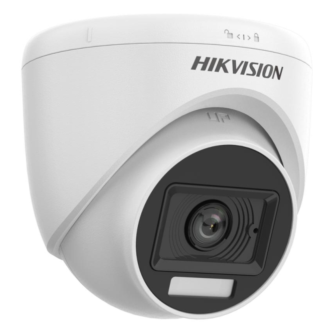 Hikvision DS-2CE76D0T-LPFS(2.8mm) Almohadilla Cámara de seguridad CCTV Interior 1920 x 1080 Pixeles Techo 2 Parte frontal de la cámara de seguridad Hikvision DS-2CE76D0T-LPFS(2.8mm) mostrando el lente y los LEDs