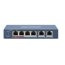 Hikvision DS-3E0106HP-E switch No administrado Fast Ethernet (10/100) con Energía sobre Ethernet (PoE) color Azul, SKU: DS-3E0106HP-E.