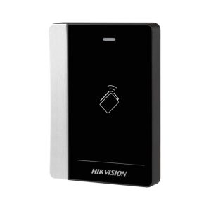 Hikvision lector de control de acceso DS-K1102AM, lector básico de color negro con tecnología avanzada para seguridad y control.
