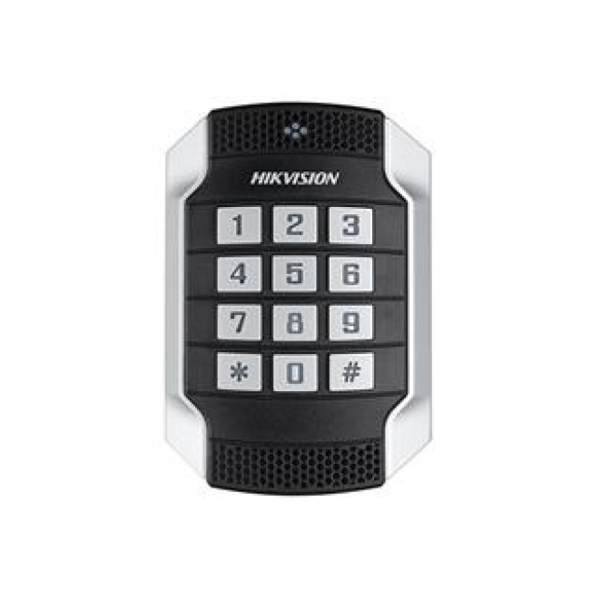 Hikvision Lector de Control de Acceso DS-K1104MK - Negro y Plata Lector básico de control de acceso Hikvision DS-K1104MK en colores negro y plata. SKU: DS-K1104MK.