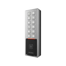 Lector de control de acceso Hikvision DS-K1T805MBFWX(STD) en color plata, modelo básico para control de accesos.