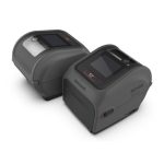 Vista frontal de la impresora de etiquetas Honeywell PC45D, con resolución de 203 x 203 DPI y conectividad Ethernet, Wifi, y Bluetooth. SKU: PC45D200000200