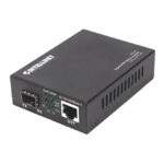 Convertidor de medio Intellinet 508216 para 1000 Mbit/s en color negro.