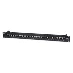 Imagen del producto Intellinet Panel de Parcheo 1U con 24 puertos, SKU 513487, ideal para gestión de cables en rack.
