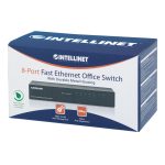 Switch Ethernet Intellinet de oficina con 8 puertos Fast Ethernet 10/100, color negro, SKU 523318