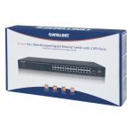 Switch administrable Intellinet con 24 puertos Gigabit Ethernet PoE+ y 2 puertos SFP, SKU: 560559