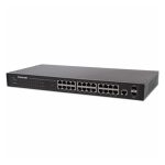 Switch Intellinet de 24 puertos Gigabit Ethernet administrable por web con 2 puertos SFP, SKU 560917
