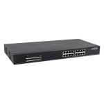 Imagen del switch Intellinet modelo 560993, no administrado, L2, Gigabit Ethernet (10/100/1000), PoE y de color negro, ideal para redes empresariales.