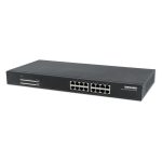 Imagen del switch Intellinet modelo 560993, no administrado, L2, Gigabit Ethernet (10/100/1000), PoE y de color negro, ideal para redes empresariales.