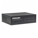 Imagen del Switch PoE+ Gigabit Ethernet de 8 puertos de Intellinet, modelo 561204, con soporte para alta eficiencia y conectividad rápida