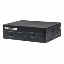 Imagen del Switch PoE+ Gigabit Ethernet de 8 puertos de Intellinet, modelo 561204, con soporte para alta eficiencia y conectividad rápida
