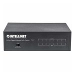 Imagen del Switch PoE+ Gigabit Ethernet de 8 puertos de Intellinet, modelo 561204, con soporte para alta eficiencia y conectividad rápida