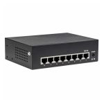Imagen del Switch PoE+ Gigabit Ethernet de 8 puertos de Intellinet, modelo 561204, con soporte para alta eficiencia y conectividad rápida