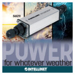 Imagen del Intellinet adaptador e inyector de PoE, modelo 561211, diseñado para proveer energía a través de Ethernet