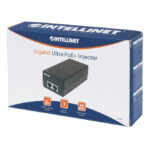Intellinet adaptador e inyector de PoE Gigabit Ethernet 48 V, SKU 561235, diseñado para optimizar el rendimiento de redes a gran velocidad