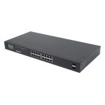 Switch no administrado Intellinet con Gigabit Ethernet a 10/100/1000 Mbps y energía sobre Ethernet (PoE) en color negro, SKU 561259