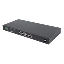Switch no administrado Intellinet con Gigabit Ethernet a 10/100/1000 Mbps y energía sobre Ethernet (PoE) en color negro, SKU 561259