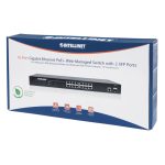 Switch Gestionado L2+ Intellinet 561341 con Gigabit Ethernet 10/100/1000 y PoE, 1U, color negro