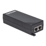 Imagen del Intellinet 561518, un adaptador e inyector de PoE con soporte para Gigabit Ethernet, ideal para una conectividad de red rápida y eficiente.