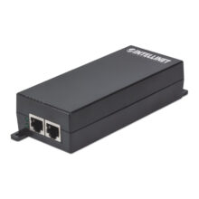 Imagen del Intellinet 561518, un adaptador e inyector de PoE con soporte para Gigabit Ethernet, ideal para una conectividad de red rápida y eficiente.