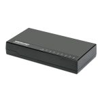 Vista frontal del switch Gigabit Ethernet Intellinet de 10/100/1000 mbps, color negro, SKU 561754