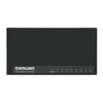 Vista frontal del switch Gigabit Ethernet Intellinet de 10/100/1000 mbps, color negro, SKU 561754