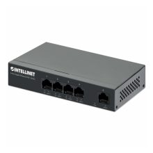 Intellinet Switch Gigabit Ethernet 561792 con soporte para PoE, velocidad de 10/100/1000 Mbps, color negro