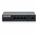 Intellinet Switch Gigabit Ethernet 561792 con soporte para PoE, velocidad de 10/100/1000 Mbps, color negro