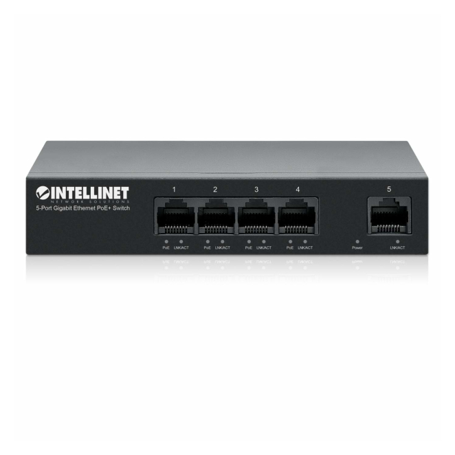 Intellinet 561792 switch Gigabit Ethernet (10/100/1000) Energía sobre Ethernet (PoE) Negro 5 Intellinet 561792 montable en pared para simplificar instalación