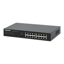 Imagen del switch Intellinet 561815 con conexión Gigabit Ethernet (10/100/1000) en color negro para redes de alta velocidad