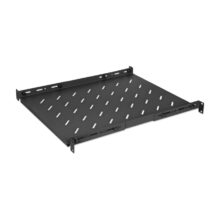 Cajón metálico para rack Intellinet con seguro de llave, modelo 714112, ideal para almacenar equipos de red y componentes electrónicos en bastidores.