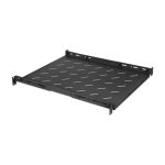 Cajón metálico para rack Intellinet con seguro de llave, modelo 714112, ideal para almacenar equipos de red y componentes electrónicos en bastidores.