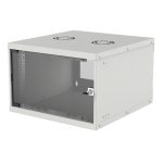 Imagen frontal del armario rack de pared Intellinet 6U en color gris, SKU 714150, ideal para servidores y equipos de red.