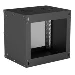Armario rack 9U de pared Intellinet, modelo 714174, en color negro, ideal para redes y servidores