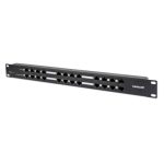 Intellinet Patch Panel de 12 Puertos con Passive PoE, SKU 720342. Ideal para red de alta eficiencia y distribución de energía.