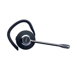 Auricular y casco inalámbrico Jabra 14401-51 con gancho de oreja, ideal para oficina o centro de llamadas. Color negro.
