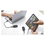 Vista frontal del SSD externo Kioxia Exceria Plus G2 - 500 GB con conector USB Tipo C 3.2 Gen 2, modelo LXD20K500TG8. Color negro.