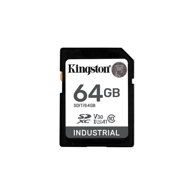 Kingston Technology 64GB SDXC Industrial pSLC - Alta Fiabilidad Tarjeta SDXC Industrial pSLC de 64GB de Kingston Technology SKU: SDIT/64GB, alta fiabilidad y gran capacidad de almacenamiento