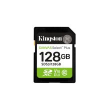 Tarjeta de memoria Kingston Technology con 128 GB de capacidad, modelo SDXC Canvas Select Plus Gen3, velocidad de 150 MB/s, clase 10, UHS-I U1 V10, SKU SDS3/128GB