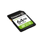 Tarjeta SD Kingston Technology de 64 GB SDXC Canvas Select Plus Gen3, velocidad de lectura 100 MB/s, clase 10, UHS-I U1 V10. SKU: SDS3/64GB