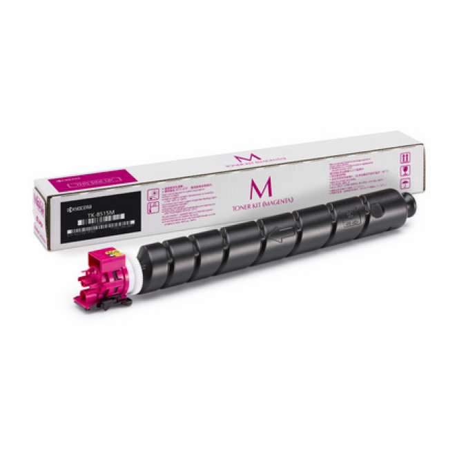 Kyocera cartucho de tóner original magenta de alto rendimiento Cartucho de tóner Kyocera TK-8515M original magenta, SKU 1T02NDBNL1. Diseñado para impresoras Kyocera, alta capacidad de impresión con calidad profesional.