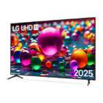 Televisor LG modelo 75UA75006LA de 75 pulgadas con resolución 4K Ultra HD, Smart TV y conectividad Wifi en color negro.